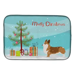 Carolines Treasures  Corgi Merry Christmas Tree Dish Drying Mat
