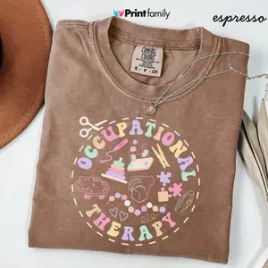 Comfort Colors Occupational Therapy T-shirt COTA OT Gift Retro Therapist Graphic Tee For Women Cute Medical Occupational Therapy Shirt - Printfamily
