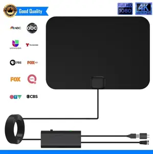 Five Star Slim Sheet Indoor TV Antenna 4K/1080P, 60-Mile Range + Signal Booster, UHF/VHF