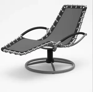 [FLASH SALE] Garvee Spring Rocking Patio Chaise Lounge Chair, Outdoor Adjustable Reclining Sun Lounger with High-Back Textilene Mesh, Ergonomic Poolside Lawn Recliner for Backyard, Balcony, Tanning, Black