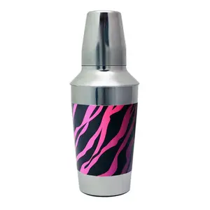 Designer 16oz. Cocktail Shaker - 3 Piece - Pink Zebra