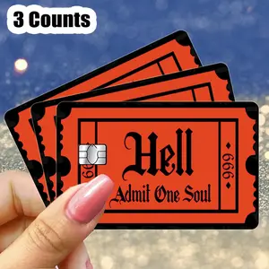 Ticket Show Sign Card Skin, 3 Counts/set Waterproof & Scratch-Resistant Protective Sticker for Credit Card, Decorative Skin for Credit Card, Sticker Cards