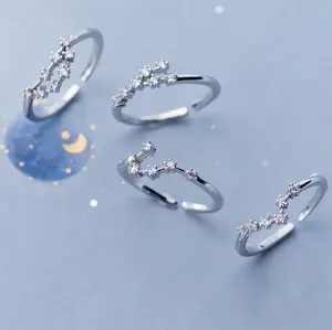 Zodiac Astrology Sign Constellation Rings - Adjustable