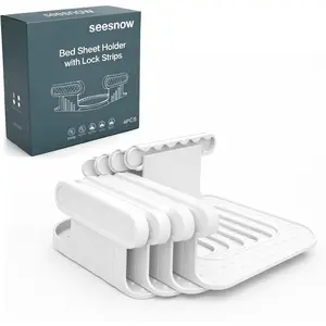 Upgrade Bed Sheet Holders for Corners Easy-Install Sheet Fasteners Universal Fit Mattress 4pcs White Bed Replacement Parts
