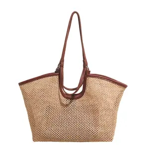 Summer Woven Straw Tote Bag, Casual Beach & Vacation Bag for Women