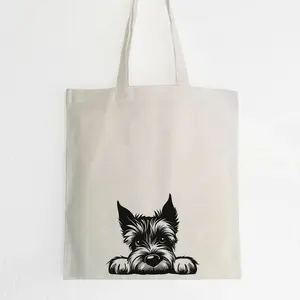 Jute bag, jute bag, tote bag, Schnauzer dog mom, Schnauzer dog, Schnauzer portrait 472