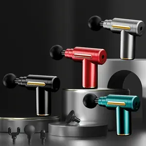 Mini Electric Massage Gun, Back and Neck Deep Tissue Relief, USB Charging, 4 Interchangeable Heads, Portable Impact Massager