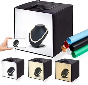 Photo Light Box Photography - 16"x16" Photo Studio Lightbox with 120 LED Lights & 6 Backdrops for  and Small Items Product Photography