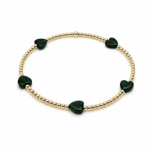 The Love Bracelet in Green Natural Stone