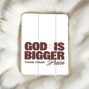 Minimalist Christian quote aesthetic design, adjustable stand and  pencil  holder, foldable non-slip TPU protective case, suitable for Samsung, iPad mini, iPad Air, iPad Pro/iPad 10th generation, 11th generation and other iPad models.