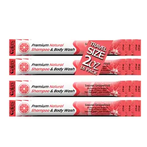 GAIAS Premium Natural Shampoo and Body Wash Secret Grapefruit, 32 oz (2 oz X 16) Travel Size, No Added Colors, Tear-Free, Organic and Natural Ingredients, Sustainable Packaging, No Sulfates