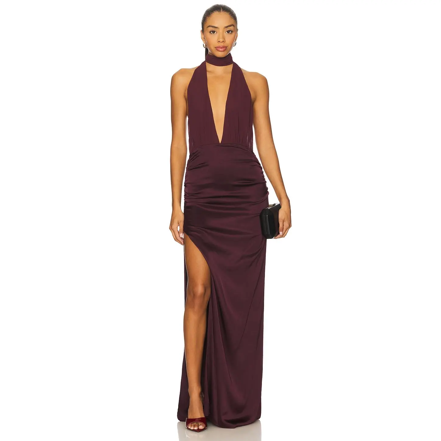 NBD The Roja Gown in Dark Plum