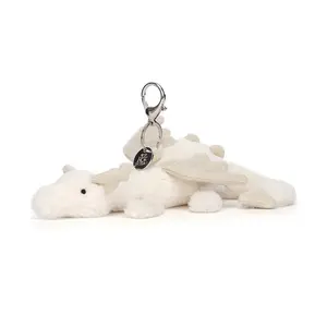Authentic Jellycat Snow Dragon Keychain – Stuffed Animal Keychains, Cute Animals, Fun Gift Ideas for Kids, Birthdays and Collectors, Keychains
