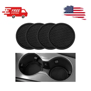 Car Cup Coaster, 4PCS Universal Non-Slip Cup Holders, Black