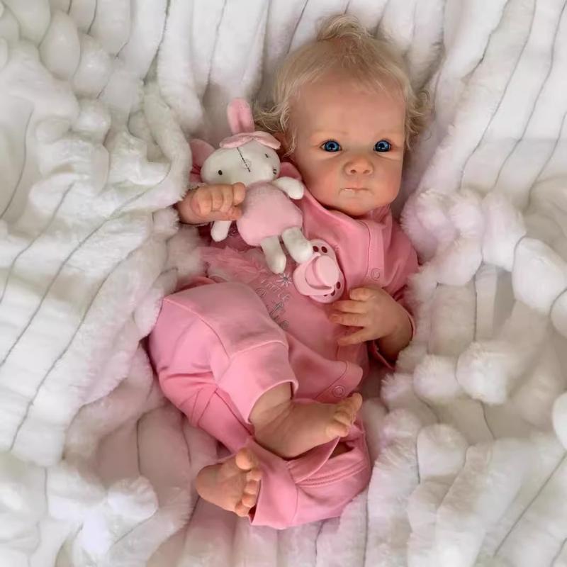 18inch Realistic Vinyl Rapunzel Reborn Doll Bettie Lifelike Silicone Skin, Hand-Rooted Hair & Weighted Body Kira Reborn Girl Doll with Gift Box for Kids and Women