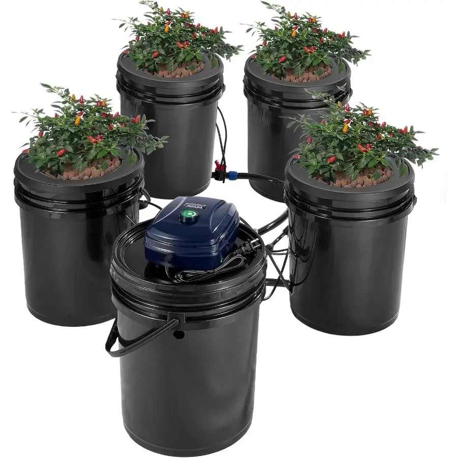 VEVOR DWC Hydroponic System 5 Gallon 5 Buckets Deep Water Culture vevor-dwc-hydroponic-system-5-gallon-5-buckets-deep-water-culture