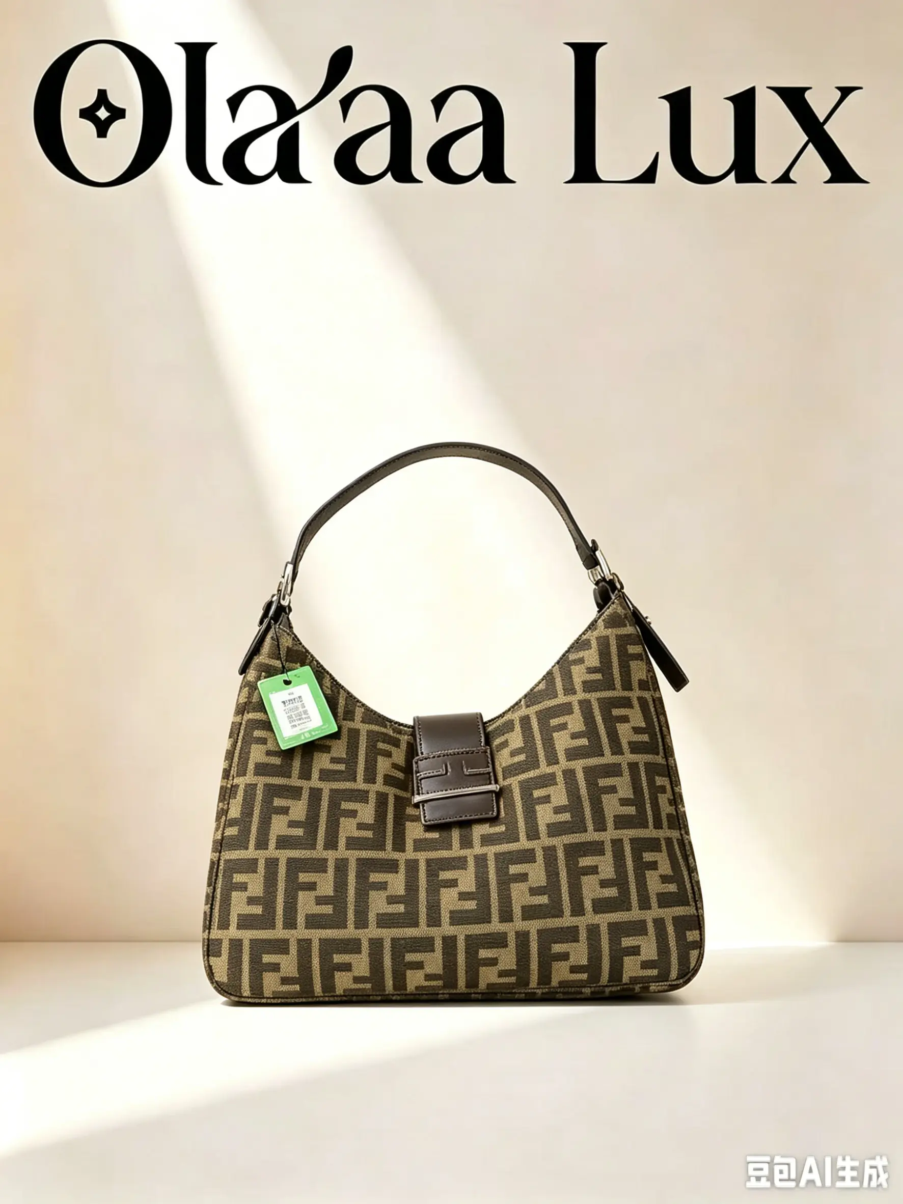 Pre-owned FENDI FF Monogram Hobo Shoulder Bag 99966