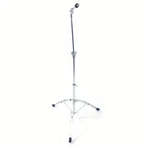 Silver Steel Chrome-Finish Cymbal Boom Stand with Double Bracing, Drum Hardware Boom Arm Mount Holder Adapter for Percussion Instruments, Musical Instruments Accessories