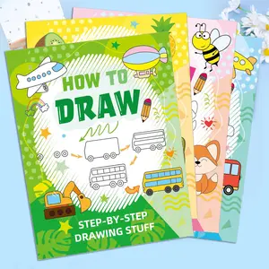 Hya Balzac Children's Animal-Themed Coloring Book - Simple Cartoon Doodles, Step-by-Step Kids Learning Materials, Preschool Early Childhood Education Resource, Father's Day Gift Idea