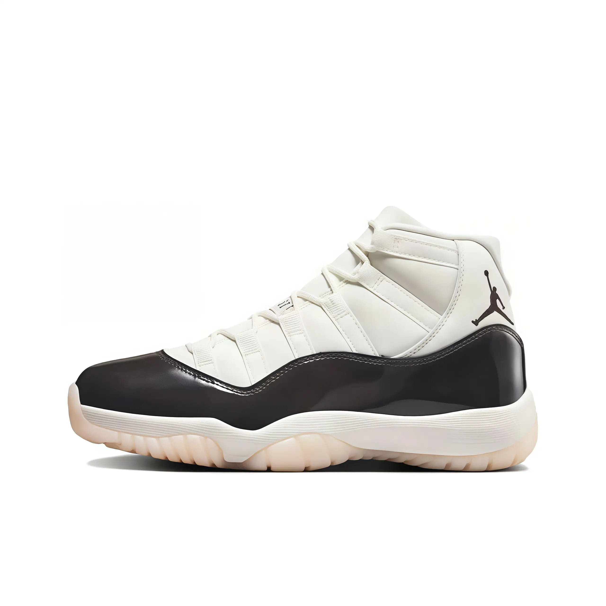 High top basketball sneakers cream white mesh black patent leather upper luminous beige translucent outsole mainstream daily essential shock absorb soft sole breathable wide fit city walk street hangout lightweight non slip viral tiktok unisex street