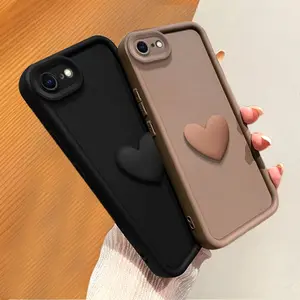 Cute 3D Love Heart Phone Case For IPhone 6 6S 6Plus 7 8 SE2 SE3 7Plus 8Plus X XS XR XS Max 16E SE4 11 12 13 14 15 16 Pro Max Shockproof Candy Cover