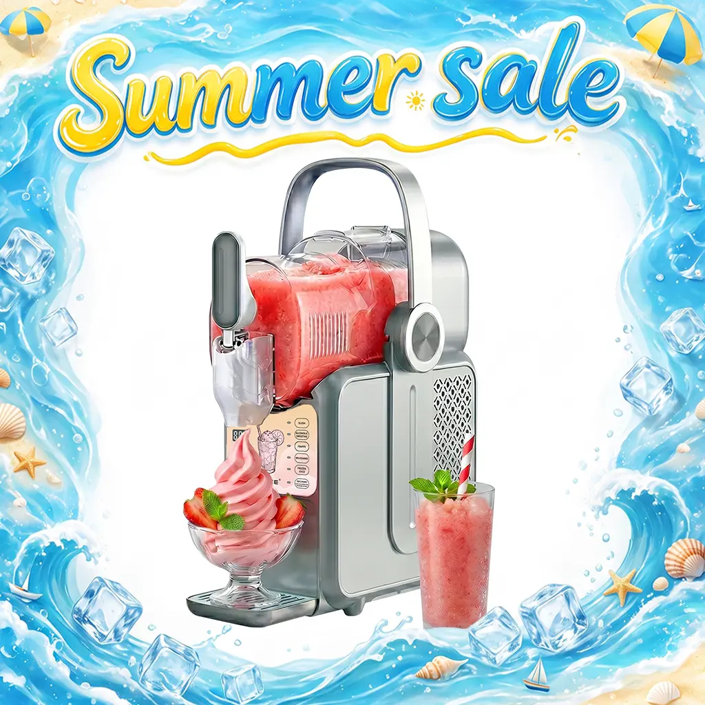 GSEICE 2-in-1 Slushie Machine & Soft Serve Ice Cream Maker - Efficient Cooling, 3L Capacity, 6 Preset Modes, 1-Touch Controls, 12-Min Smooth Frozen Treats, Quiet BLDC Motor, Self-Clean, No Ice Needed, for Family Gatherings & Movie Nights