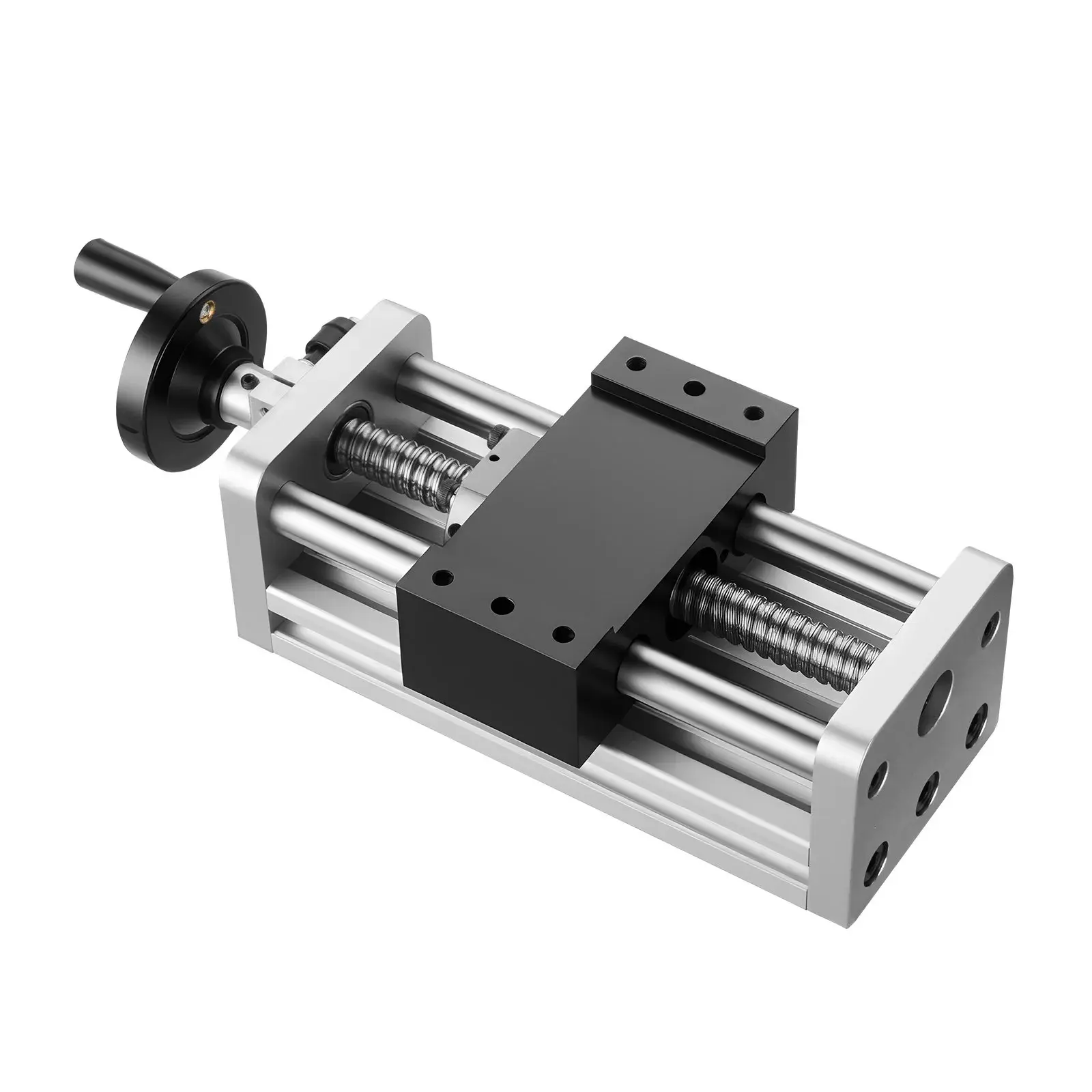 【BackToSchool】VEVOR CNC Linear Stage Actuator with Handwheel, 100mm Effective Stroke, C7 Precision Ball Screw, Dual Rails, Double Optical Axis, Electroplated Bearing Slide Block, 10kg Horizontal/5kg Vertical Load, for CNC Machining, 3D Printers