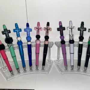Religious/cross focal beaded pens