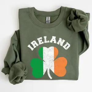 Ireland Shamrock Flag, St Patrick's Day Sweatshirt
