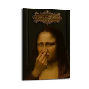 Mona Lisa Bathroom Stink Canvas Painting Oil Painting Wall Art Canvas Poster Decorative Painting Corridor Decoration Home