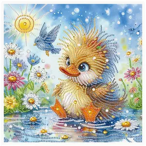 Cute Duck & Bird Pattern DIY Diamond Arts Colorful Painting Kit without Frame, DIY 5D Diamond Arts Colorful Painting Kit for Beginners, Wall Art Decor for Home, Diamond Painting Kits