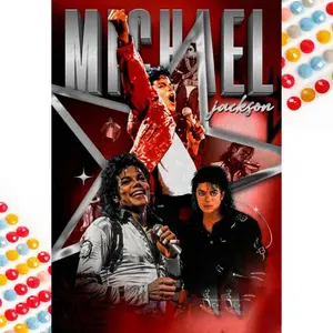 5D DIY Full Drill Diamond Painting - Diamond Painting Kit Red Star Mosaic Canvas DIY Wall Art, Home Wall Decor