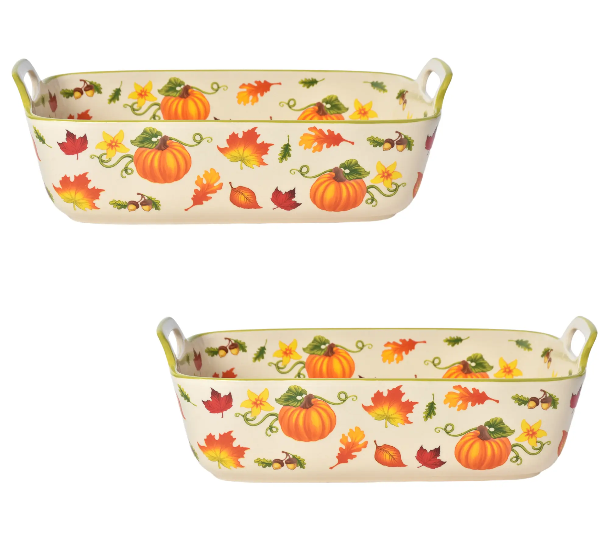 Temp-tations Set of 2 11x7 Bakers with Upswept Handles Temp-tations Set of 2 11x7 Bakers with Upswept Handles