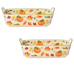 Temp-tations Set of 2 11x7 Bakers with Upswept Handles