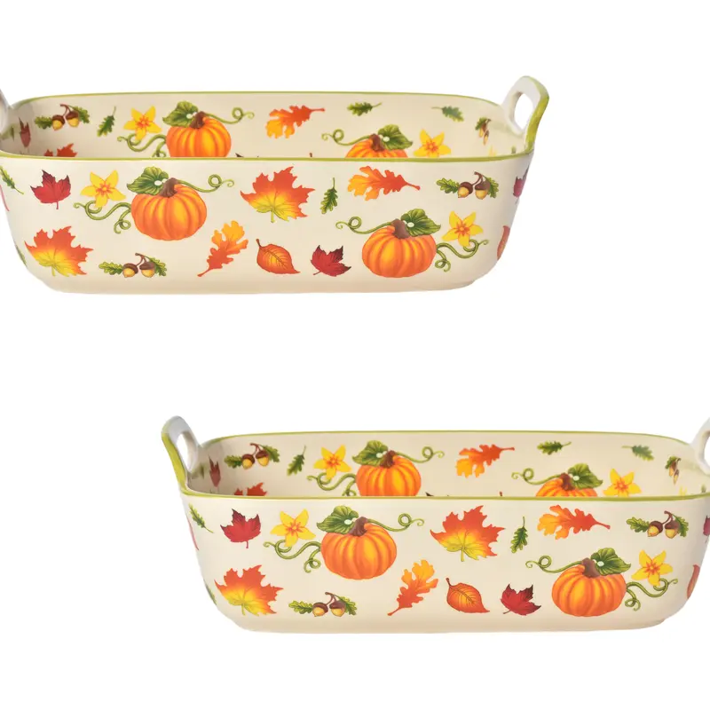 Temp-tations Set of 2 11x7 Bakers with Upswept Handles