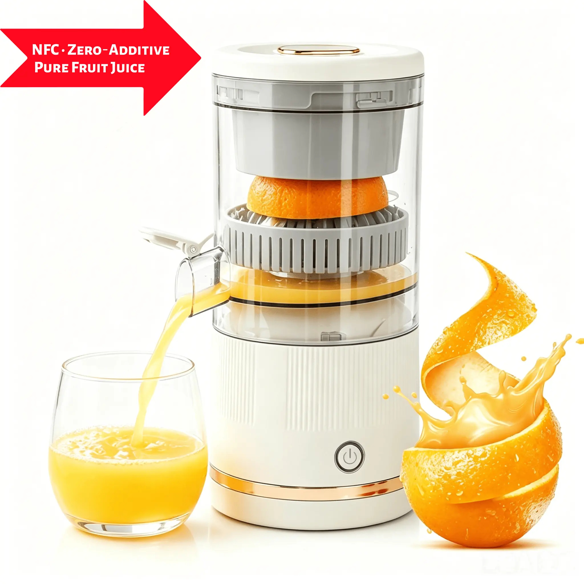 Rechargeable Electric Citrus Juicer, 600ml Automatic Orange Juicer, Cordless Fresh Juice Extractor with Pulp Control, Easy Pour Spout for Oranges, Lemons, Limes & Grapefruits