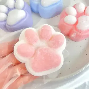 Taba Squishy Cat Paw Squeeze Toys, Kawaii Squishies PVC Sensory Toys, Stress Relieving Fur Ball OPP Packaging Gifts, Fidget Toys Squishy Novelty Things Suitable for Teenage And Adult