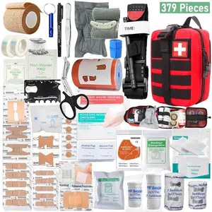379 Piece First Aid Kit, Premium Waterproof Compact Trauma Medical Kits for Any Emergencies, Ideal for Home, Office, Car, Travel, Outdoor, Camping, Hiking,Boating,Gift for Families #SummerVibes