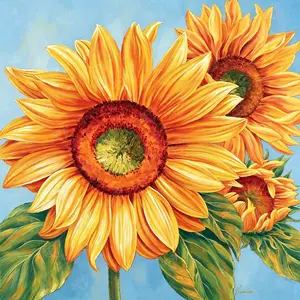 Bright Sunflower Close Up Diamond Art Kit - 11.8"×11.8"