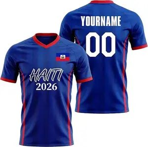 Haiti Soccer Blue Jersey Personalized, Haitian Soccer Jersey For Men Women, Custom Haiti Jersey Football Shirt, Haiti Football Jersey Fan Gift, Gift For Dad, Fathers Day
