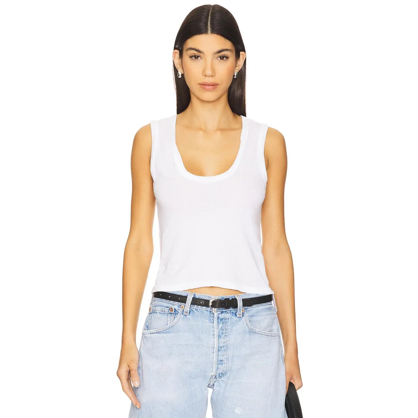 perfectwhitetee Khara Scoop Tank in White