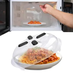 Hover Cover Magnetic Splatter Cover, Clear BPA-Free Food Lid, Vented Plate Guard, Anti-Splash Microwave Lid, Dishwasher Safe, Space-Saving