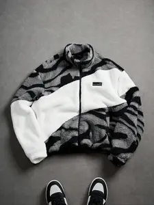 Men's Zipper Letter Graphic Windbreaker Jacket, Outdoor Parka Coat, Winter Jacket, Zippered Jacket, Casual Streetwear, Fall & Winter Fashion