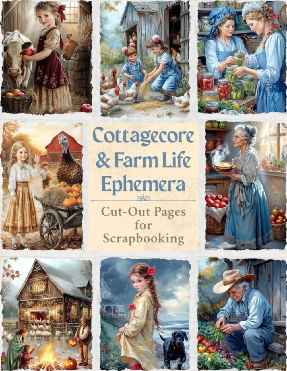 Cottagecore & Farm Life Ephemera Cut-Out Pages for Junk Journaling, Collage and Scrapbooking: Over 70 Vintage-Style Elements Featuring Chickens, Cows, ... for Junk Journals, Scrapbooks & Paper Crafts