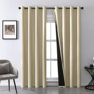 Modern Minimalist Full Shade Thermal Insulated Curtain, Insulation Sun Protection, Top Hole Cord Loop, Living Room Bedroom Dining Kitchen Balcony