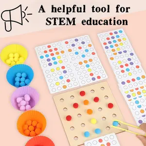 Multifunctional Colorful Ball Clip Bead Sorting Game, Focus Hand-Eye Coordination, Logic Thinking, Stem Education, Perfect Gift for Holidays, Tabletop Games