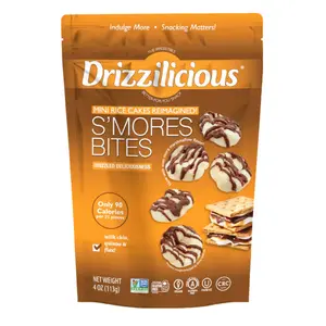 Drizzilicious S’mores Rice Cakes 4oz | Low Calorie Sweet Snack (90 Calories)