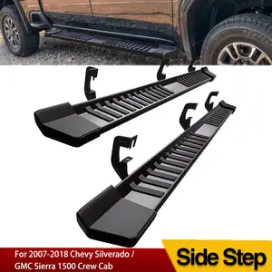 OEDRO 6 Inches Running Boards Compatible with 2007-2018 Chevy Silverado/GMC Sierra 1500 Crew Cab & 2007-2019 2500HD 3500HD Crew Cab Side Steps Textured Black Nerf Bars