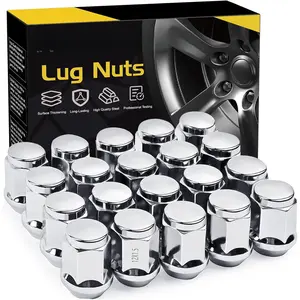 M12x1.5 Lug Nuts - Replacement for 2006-2020 Ford Fusion, 2000-2019 Focus, 2001-2023 Escape Aftermarket Wheel - 20pcs Chrome Closed End Lug Nut