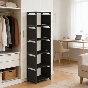 Adjustable 6-Tier Shoe Rack, Simple / No-Tool Installation, Portable Entryway Storage, Durable Shoe Organizer for Dorms & Homes